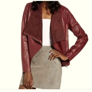 Faux Leather Burgundy Jacket -Size L